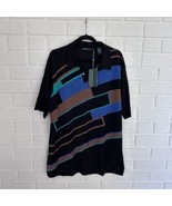 Vintage TUNDRA Polo Shirt Mens XXL 70% Silk Multicolor 90’s New With Tags - £27.17 GBP