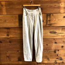 2 - Ba&amp;Sh Khaki Cotton Linen Blend High Waisted Seam Front Lady Pants 10... - $50.00