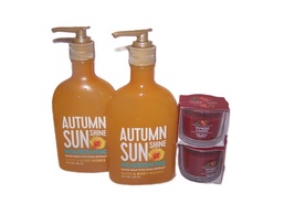 Bath and Body Works Autumn Sunshine Nourishing Soap Red Apple Wreath Candle - £24.04 GBP