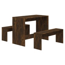Modern Wooden 3 Piece Dining Set Kitchen Dinner Tables Benches Seat Chair Wood - £69.67 GBP+