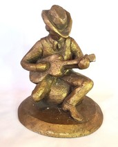 1971 Vintage Cowboy Playing Guitar Chalkware Sculpture - £30.37 GBP