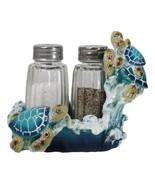 Nautical Marine Reef Sea Turtles Over Waves Salt And Pepper Shakers Hold... - $27.39 CAD