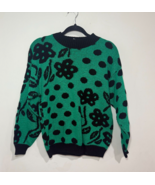 Vintage 80&#39;s Centennial Knits LTD Shiny Sparkly Glitter Silver Green and... - $47.85 CAD