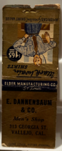 Mark Twain Shirts $1.65 E Dannenbaum Men&#39;s Shop Vallejo CA Matchbook Cover - $5.89