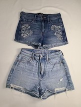 American Eagle Hollister Womens Size 24 Waist Distressed Denim Shorts Lot Of 2 - £9.62 GBP