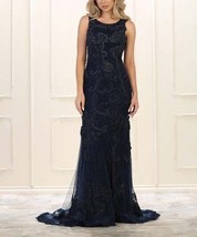 MSRP $300 Royal Queen Beaded Lace Embroidered Sleeveless Gown w/Shawl Size 4 - £42.36 GBP