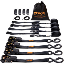 VEVOR Ratchet Tie Down 4PK 1"x15' 2200LBS Padded Handle for Motorcycle - $23.99