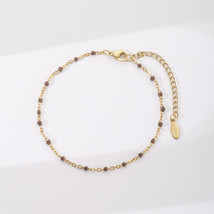 Fashion Stainless Steel Gold Chain Bracelet for Women Boho Adjustable Enamel Bea - £8.59 GBP
