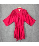 VTG 80s LA Intimates 2 Piece Robe &amp; Night Gown Set Women Large Red Satin... - $24.30