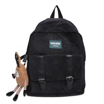 Stripe Cute Corduroy Women&#39;s Backpack School Bag For Teenage Girls Boy Harajuku  - £38.41 GBP