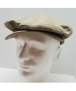 Vtg Cambridge Classics Mens Tan Beret Flat Hat Cap Snap Button Cotton S/... - £19.01 GBP