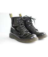 Dr. Martens Junior 1460 Patent Leather Lace Up Boots in Black Glossy Size 3 US - $34.99