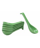 Japanese Glossy Green Porcelain Ceramic Soup Spoons With Hook 6 Pack Spo... - $35.62 CAD