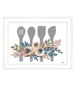 Fall Floral Baking Utensils 1 White Framed Print Kitchen Wall Art - $139.48 CAD