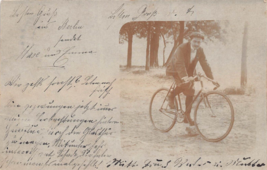 German Man Riding Bicycle BICICLETTA-FAHRRAD-VELO-1902 Photo Postcard - £16.01 GBP