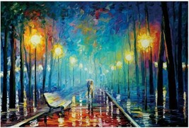 New Rainy Night Walk Wooden Puzzle 1000 Pieces beautiful gift - £7.98 GBP