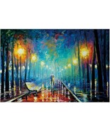 New Rainy Night Walk Wooden Puzzle 1000 Pieces beautiful gift - £7.85 GBP