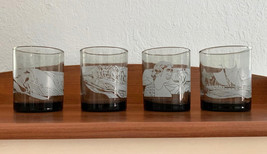 Set of 4 Vintage McDonalds Hawaiian At The Sea Smoke Color Rock Glasses - £26.80 GBP