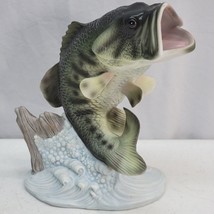 VTG Homco Masterpiece Porcelain 1988 Large Mouth Bass Fish Live Action Figurine - $33.85