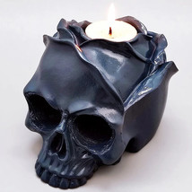 Skull Rose Candle Holder Silicone Mold Tealight Stand Gypsum Resin Craft... - £18.14 GBP