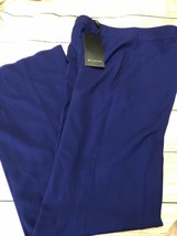 ST. JOHN COLLECTION Crepe Cobalt Blue Straight Leg Pants Size 8 NWT - £157.11 GBP