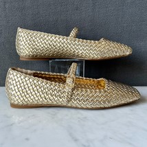 Vince Camuto Vinley Metallic Gold Woven Mary Jane Shoes - Women&#39;s Size 6 - $786.34 MXN