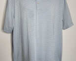 Peter Millar Summer Comfort Polo Shirt Mens Large Stripes Short Sleeve Blue - $24.99