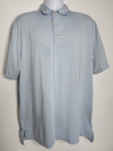 Peter Millar Summer Comfort Polo Shirt Mens Large Stripes Short Sleeve Blue - £19.65 GBP