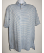 Peter Millar Summer Comfort Polo Shirt Mens Large Stripes Short Sleeve Blue - £19.66 GBP