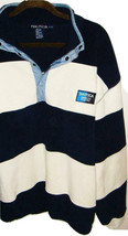 Mens Vintage 90s Nautica American Yachting Navy White Stripe P/O Sweatshirt L - £15.53 GBP