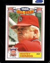 1987 Topps Glossy ALL-STARS #1 Whitey Herzog Nmmt Cardinals Hof *X104262 - £1.93 GBP