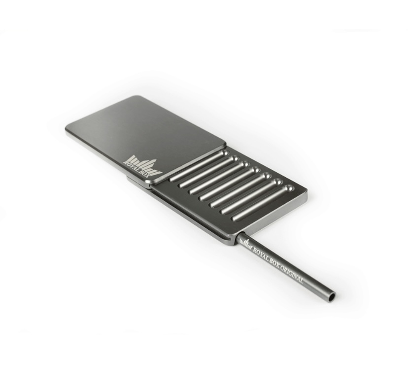 Royal Box Titanium Space 8 Compartment Luxury Snuff Box Built in 3” Metal Straw Item image 2