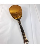 Vintage vanity hair brush gold tone floral flowers embossed art deco Nou... - $456.16 MXN