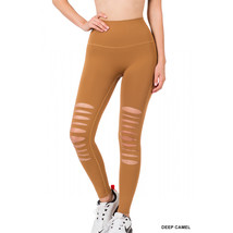 Zenana Outfitters  Athletic Knee Cut Out High Waisted Leggings   No Front Seam Y - £15.73 GBP
