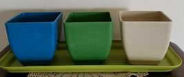 Four (4) Piece Planter Set ~ 3 Planters + 1 Tray ~ Multi Colored ~ NIB - $30.00