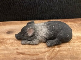 1986 SANDICAST Figurine LIL&#39; SNOOZERS PIGLET Sandra Signed Brue Black Gr... - $6.35
