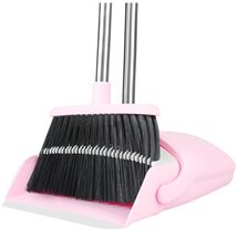 Adjustable Pink Broom and Dustpan Combo - Stylish Indoor Cleaning Essential - $47.47