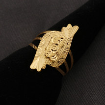 22cts Hallmark Unique Gold Snake Rings Size US 6 Father Mother Day Jewelry - £338.64 GBP