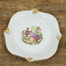 Vintage Porcelain Victorian Style Ashtray Round 4.5 Inches Made in Japan - £11.99 GBP
