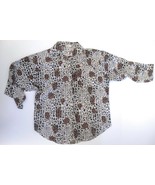 Women&#39;s Animal Print Button Down Long Sleeve Blouse Sz M Cotton Polyeste... - $5.79