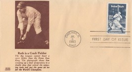 ZAYIX US Baseball Cover, 2046 Glen Cachet FDC Babe Ruth is a Crack Fielder - £2.78 GBP