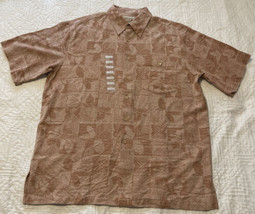 NWT KONA KAI Men&#39;s Shirt Size Large Hawaiian 55% Silk 45% Cotton - $13.09