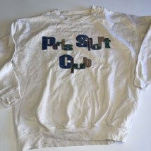 Paris Sport Club Big Logo Men Sz L  Crewneck Sweatshirt Vintage 90’s Cream - $18.49