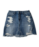 Juniors HOLLISTER High-Rise Denim Skirt Vintage Stretch Distressed Size ... - $14.84