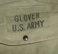 USAF pilot&#39;s kitbag flyer&#39;s cotton duck coiled zipper; &quot;Glover, US Army&quot;  - $45.00