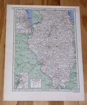 1944 Vintage Wwii Map Of Illinois Chicago / Verso Map Of Idaho Boise - $26.53