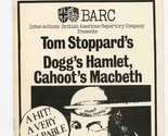 Showbill Tom Stoppard&#39;s Dogg&#39;s Hamlet, Coot&#39;s Macbeth 22 Steps Theatre 1979 - $15.84