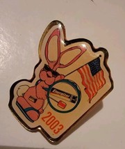 Vintage Enamel Pin Pinback U.S.A Energizer Bunny American Flag 2003 - $14.70