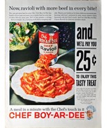 Chef Boy Ar Dee Ravioli Beef Dinner tasty treat-1962 Vintage Print Ad - $13.92 CAD