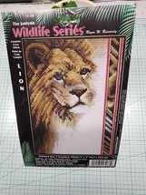 Janlynn Counted Cross Stitch Kit Wildlife Series LION NIP 5"x7" 13-268 VTG HTF - $29.35